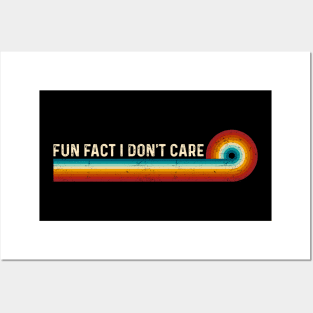 Retro Stripes Fun Fact I Don't Care Funny Posters and Art